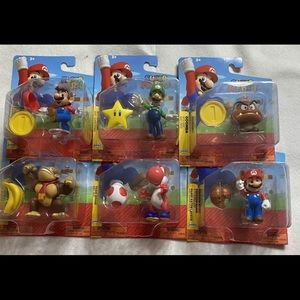 Super Mario figures 2.5" Nintendo Set Of 6 Collectible New Unopened